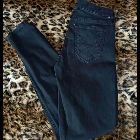 MOTHER The Looker Black Skinny Mid-Rise Jeans Size 28 - Picture 1 of 13